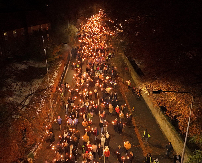 Torchlight Procession - Drone Footage