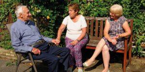 family on a bench