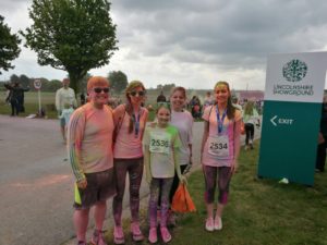 Family members have signed up to the St Barnabas Inflatable Colour Dash