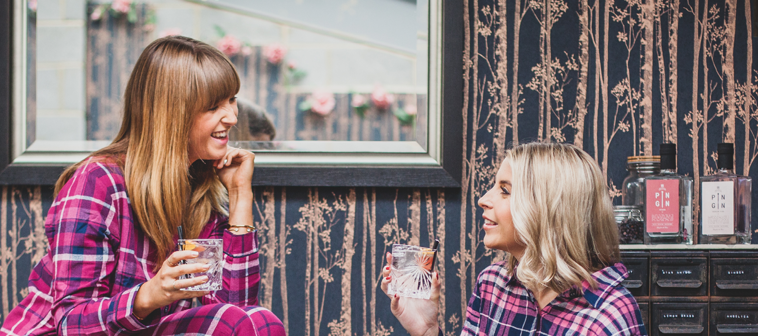 Girls drinking gin