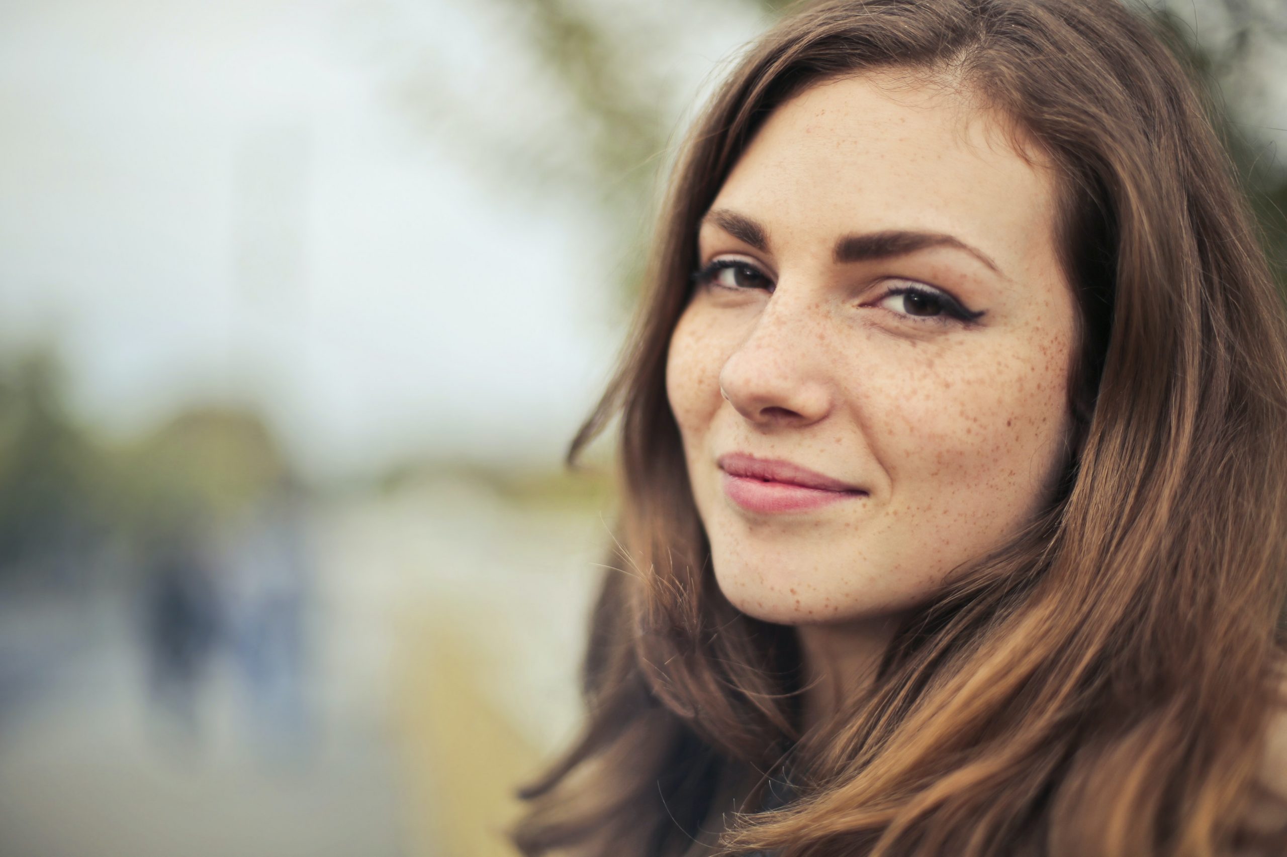 Brunette woman smiling