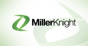 Miller Knight logo in green and black on green and white background