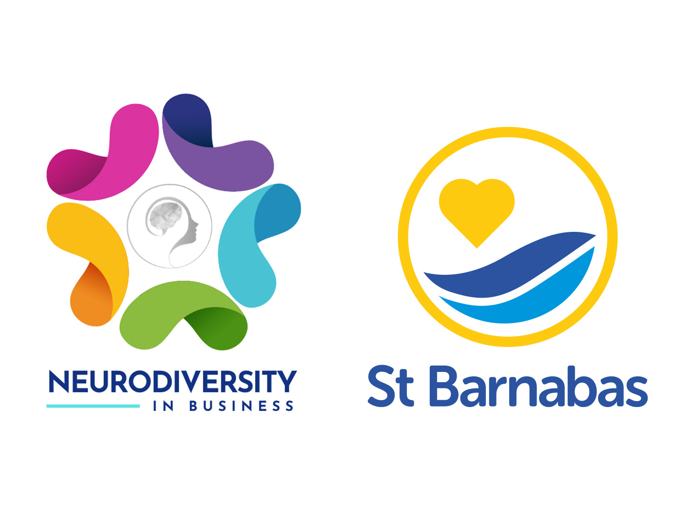 The two logos of St Barnabas Hospice, and the Neurodiversity in Business Forum.
