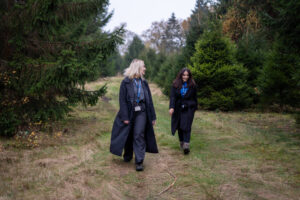 St Barnabas Staff in Field of Christmas Trees for Treecycle Campaign