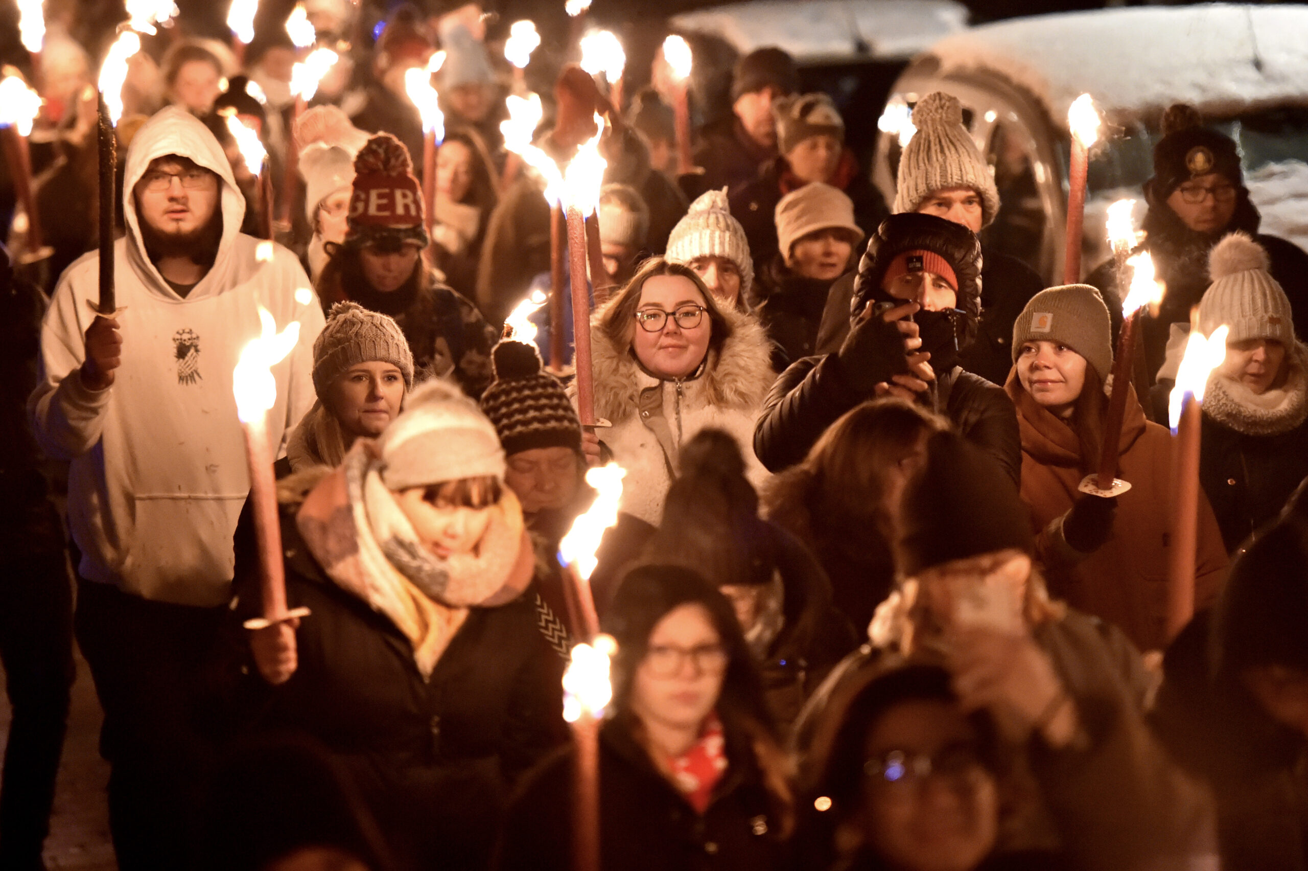 St Barnabas Supporters Walking the Torchlight Procession 2024